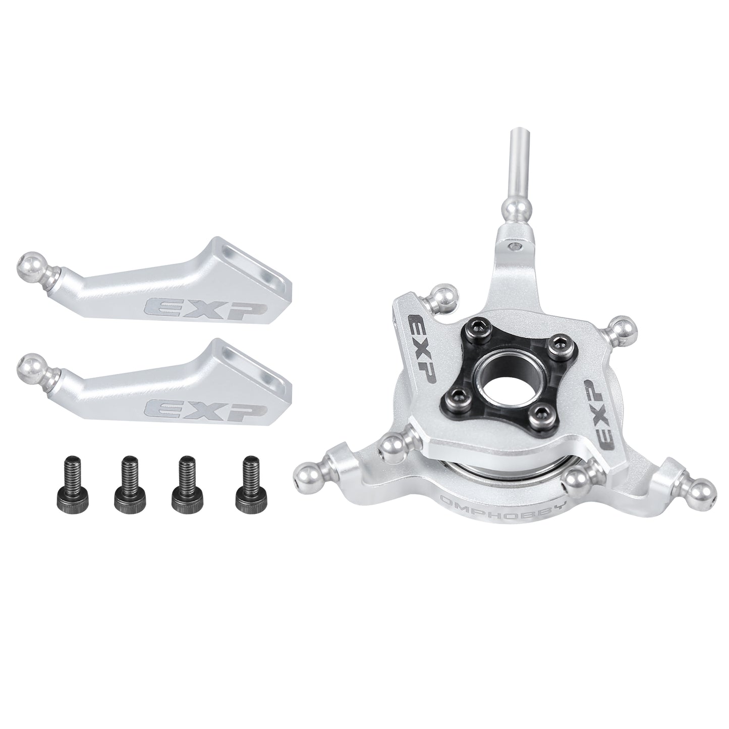 OMP M4 EXP upgrade set Swashplate + Arms (Silver)