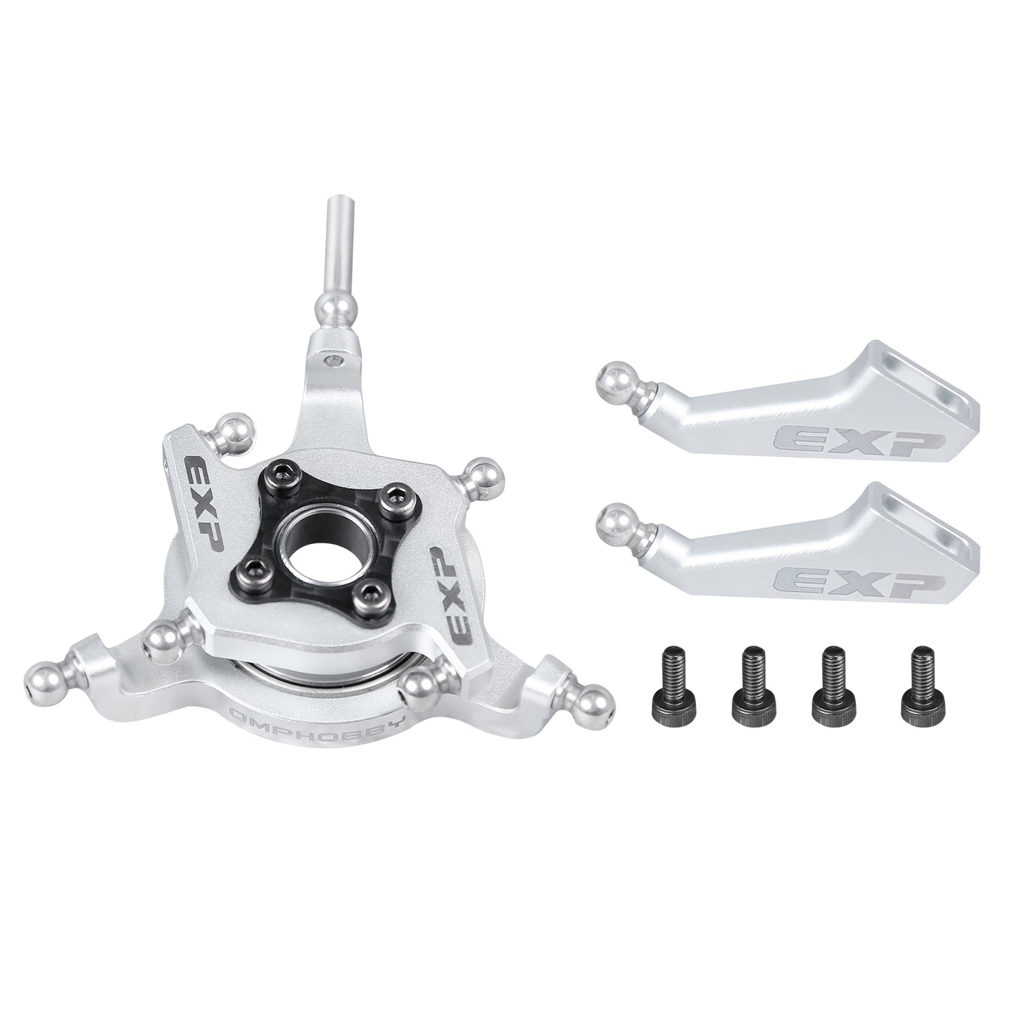 OMP M4 EXP upgrade set Swashplate + Arms (Silver)