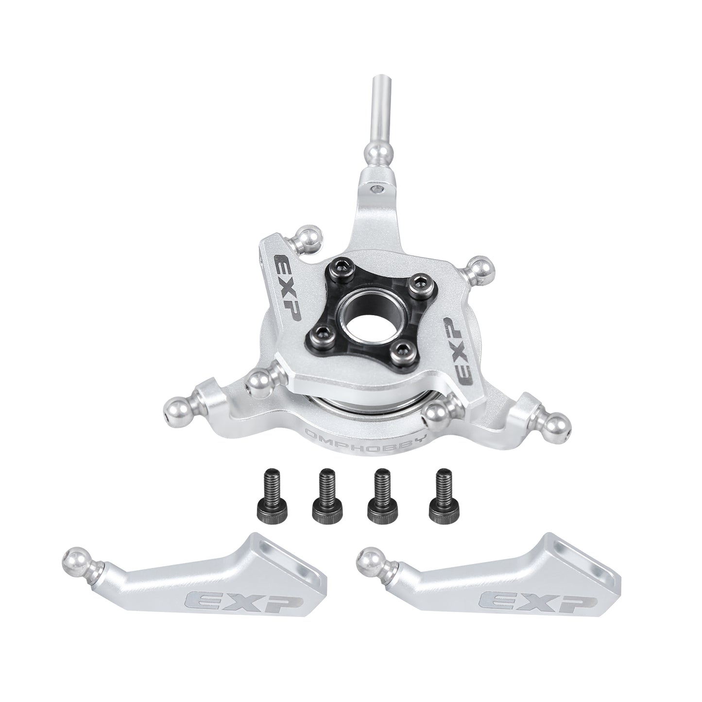 OMP M4 EXP upgrade set Swashplate + Arms (Silver)