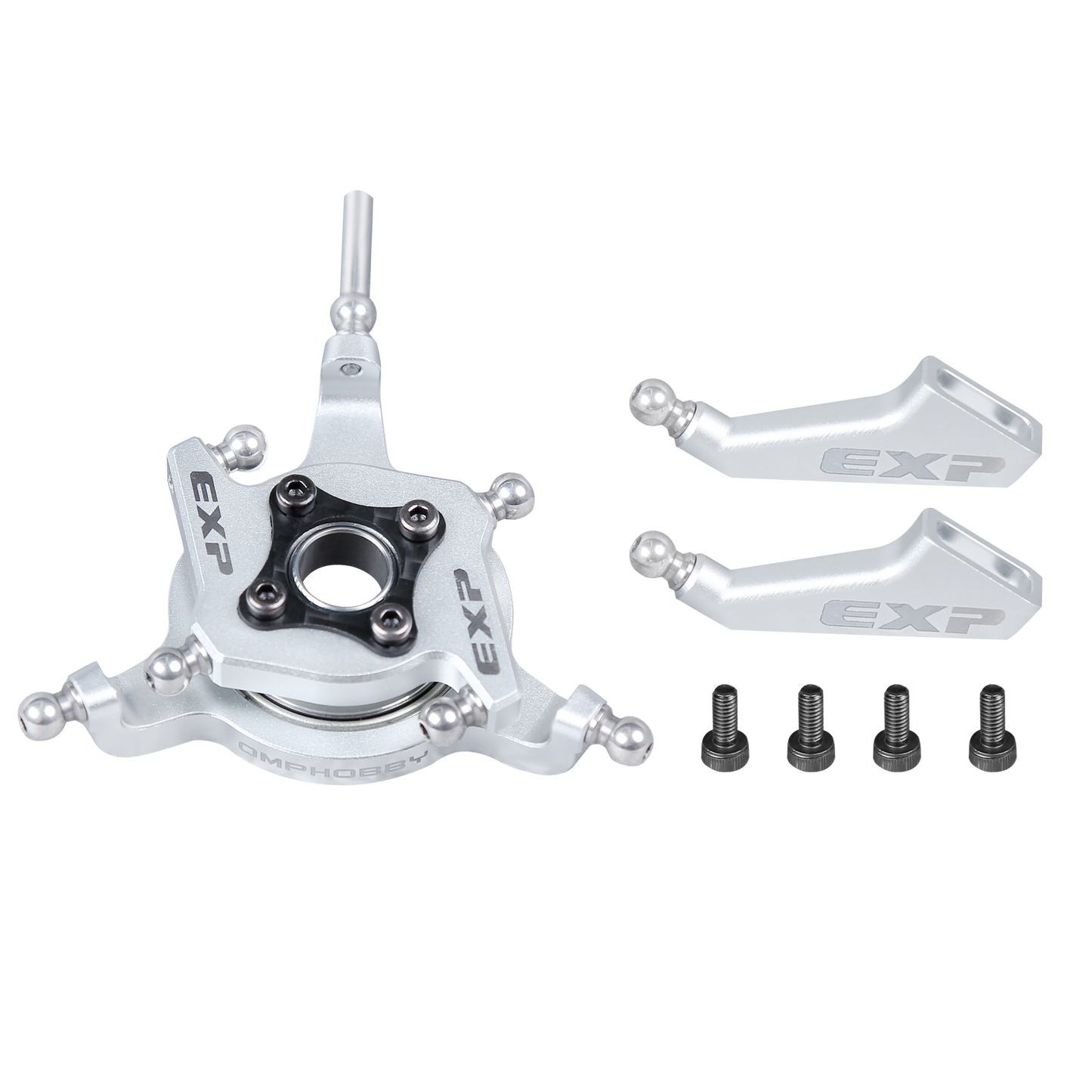 OMP M4 EXP upgrade set Swashplate + Arms (Silver)