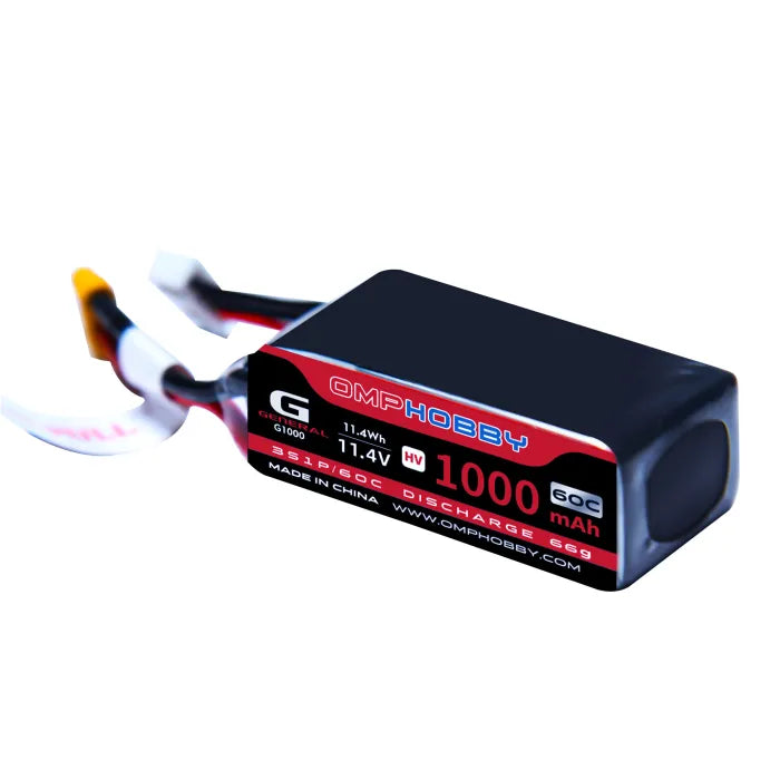 OMPHOBBY 11.4V 60C 1000mAh LiHV Battery - M2 EVO / M2 V3 PRO