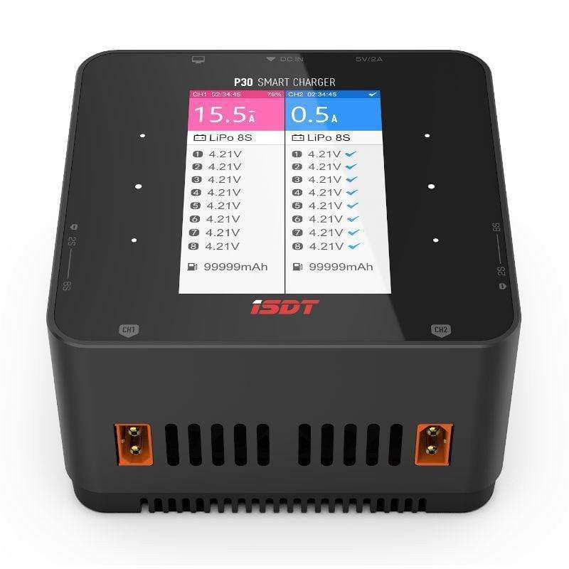 ISDT P30 1000WX2 30AX2 Dual Port 8S Battery Charger Discharger High Power Snychronous Bluetooth BattGo