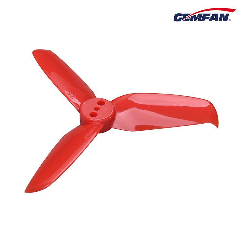 Gemfan 2540 TRI BLADE Props 4cw 4ccw (T-Style mount) - Red