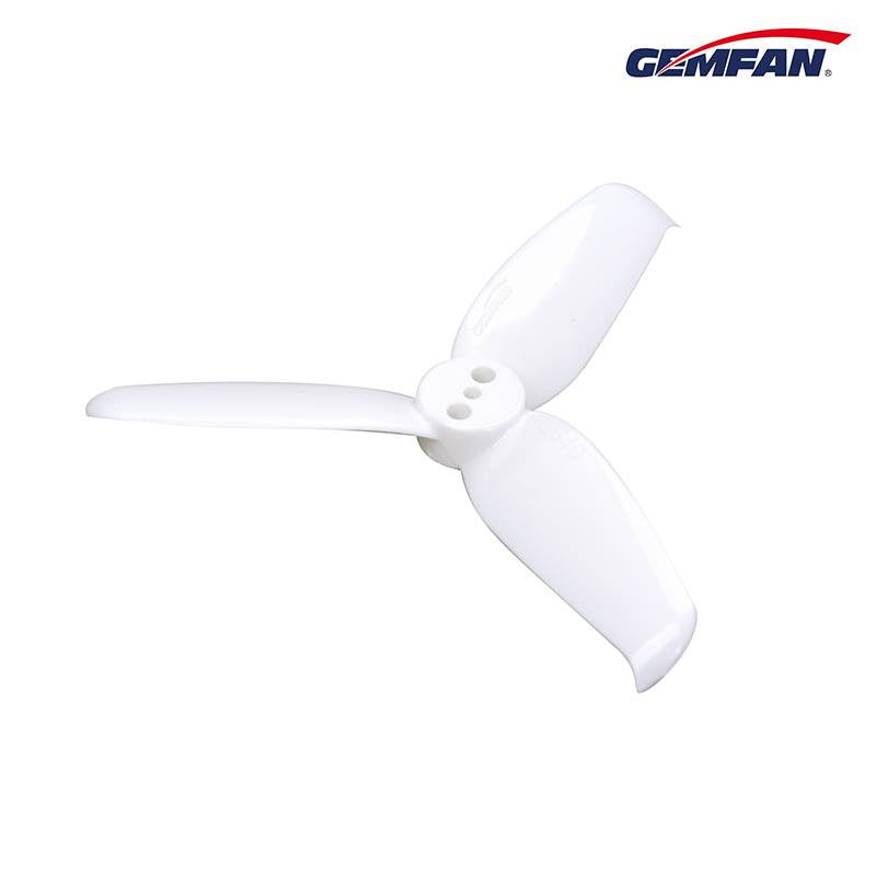 Gemfan 2540 TRI BLADE Props 4cw 4ccw (T-Style mount) - White