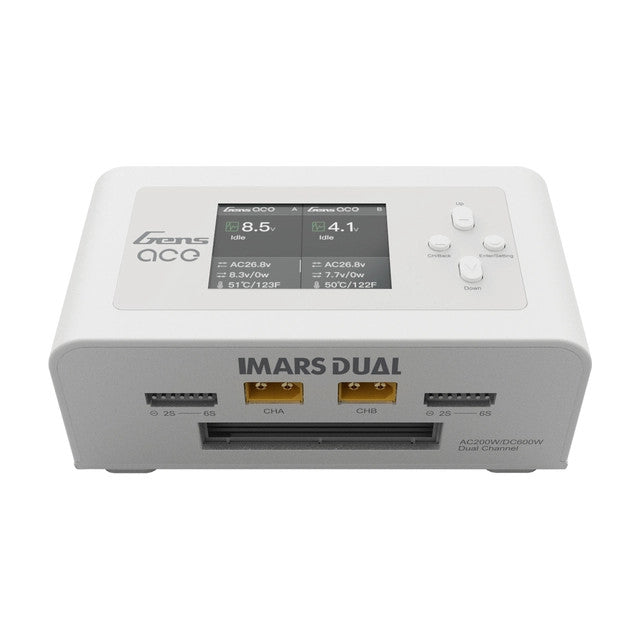 GensAce iMars Dual Port Charger (AC200W/DC600W) - White