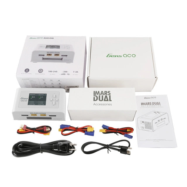 GensAce iMars Dual Port Charger (AC200W/DC600W) - White