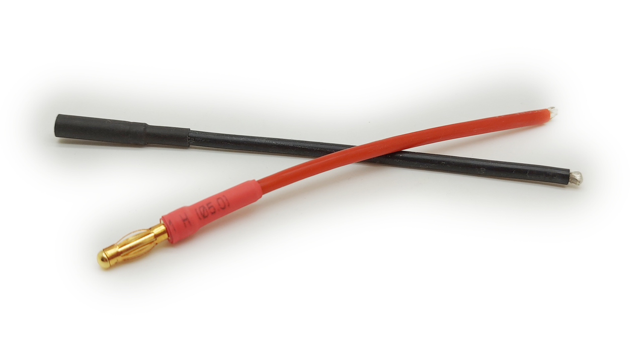 RC Heli 4.0mm gold plated banana (bullet) connectors w/ 10cm wires