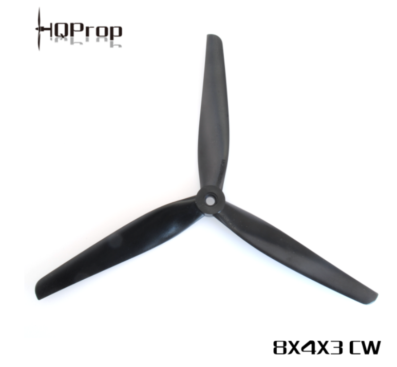 HQ MacroQuad Prop 8X4X3(CW) Black-Glass Fiber Nylon