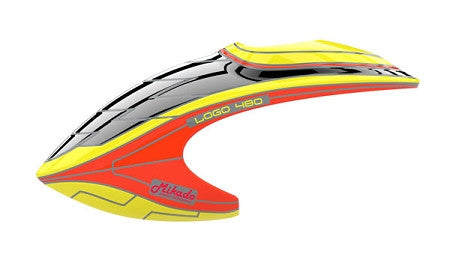 MIKADO 04835 CANOPY LOGO 480 NEON-YELLOW/RED