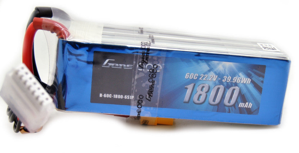 Gens Ace 1800mAh 22.2V 60C 6S1P Lipo Battery Pack (Goblin 380/420)