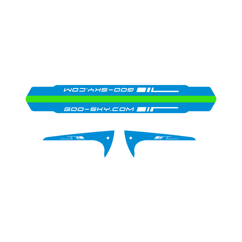 Goosky S2 Tail Boom And Fin Sticker - Blue (3 Sets)