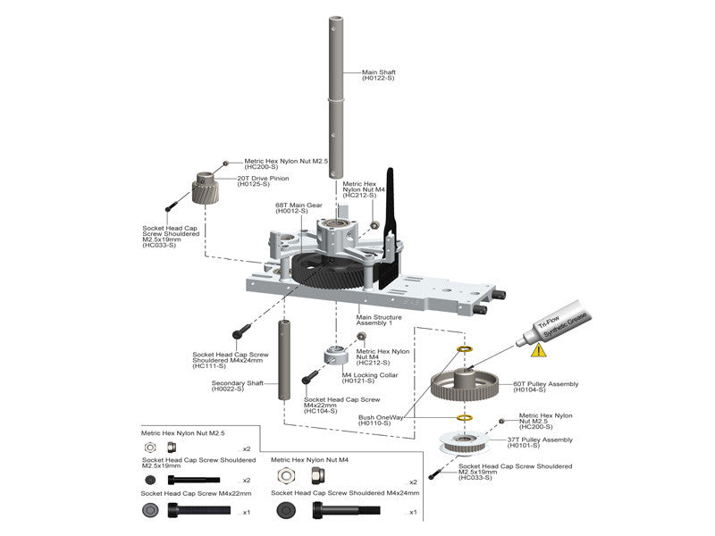 SAB New Main Shaft with M4 Locking Collar - Goblin 630/700