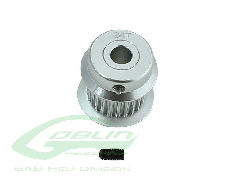Aluminum Motor Pulley 24T - RAW 420 COMPETITION / Goblin 380