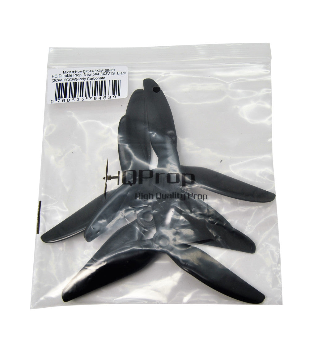 HQ Durable Prop 5x4.8x3 Tri Blade V1S Black (2CW+2CCW)-PC