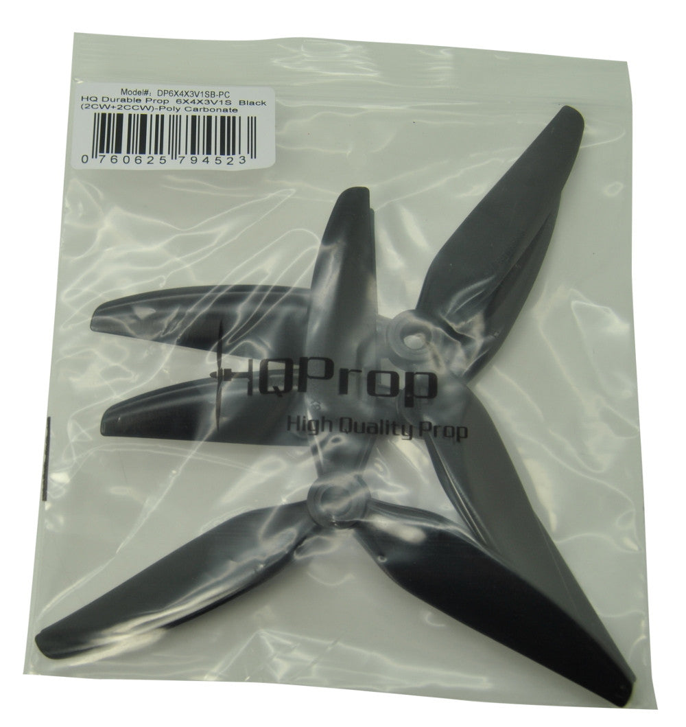 HQ Durable Prop  6x4x3 Tri Blade V1S  Black (2CW+2CCW)-PC