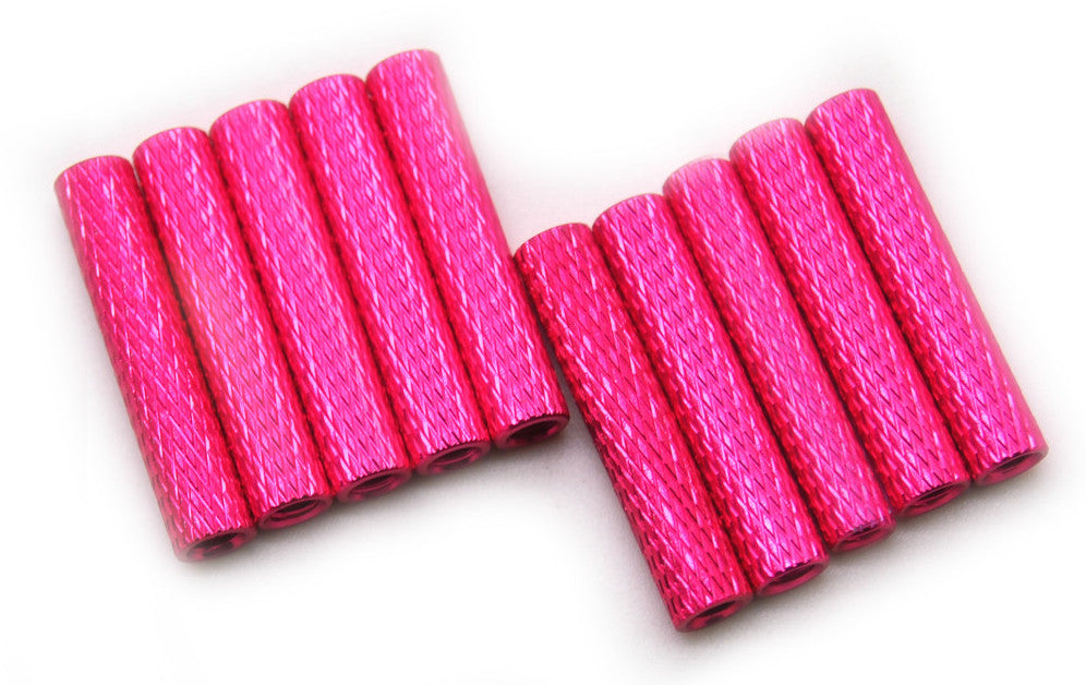 25mm M3 Knurled Standoffs Anodised PINK 10pcs