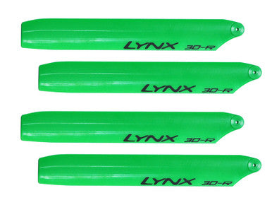 LXT1252-3D - Plastic Main Blade 125 mm - Stretch - T-Rex150 - Pro Edition - Green - 2 Set