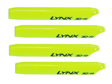 LXT1254-3D - Plastic Main Blade 125 mm - Stretch - T-Rex150 - Pro Edition - Yellow - 2 Set