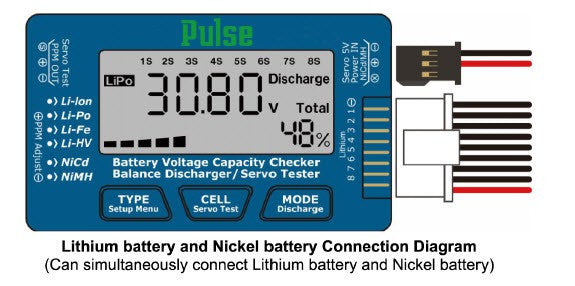 Pulse CellMeter 8S - Lipo Battery Checker & Servo Tester