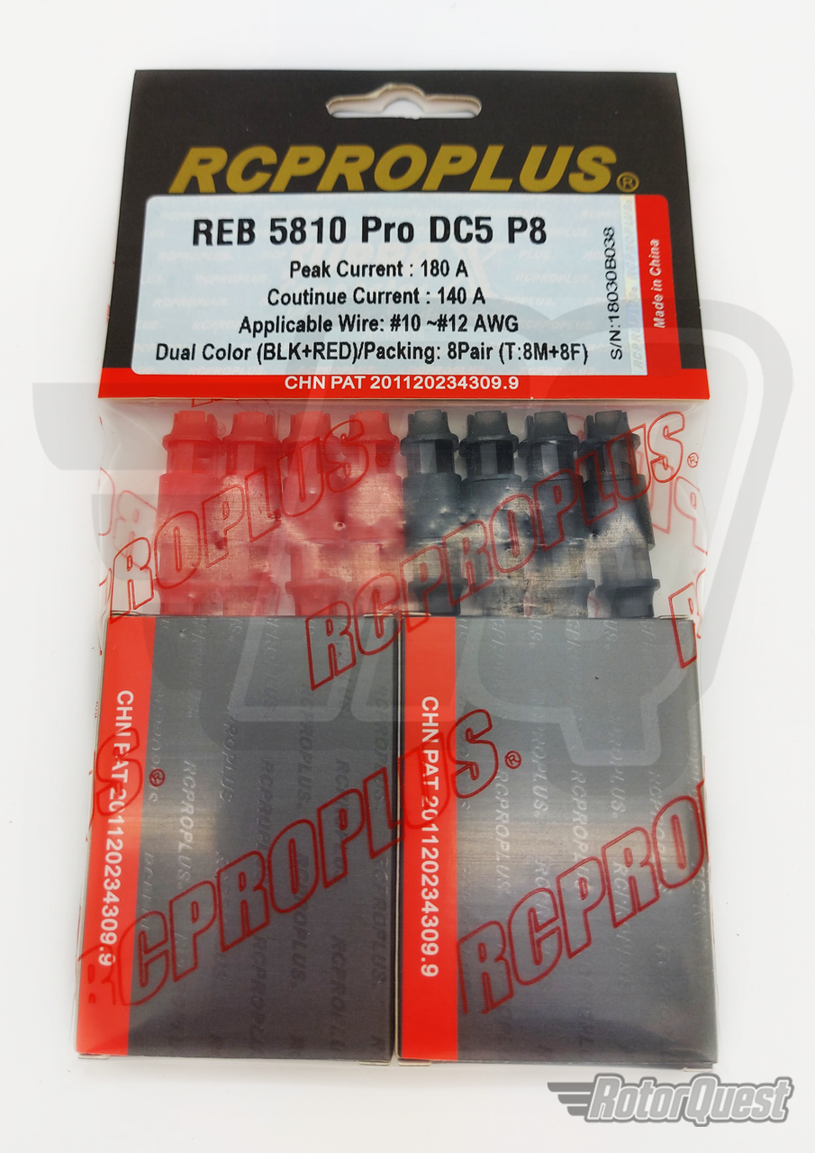 RCPROPLUS Supra X Pro-DC5 Battery Connector Set (4 Pairs, 10-12AWG)