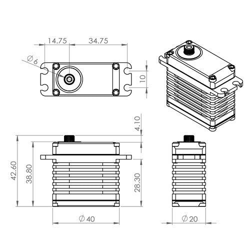 MKS X5 HBL550 Standard Cyclic Servo