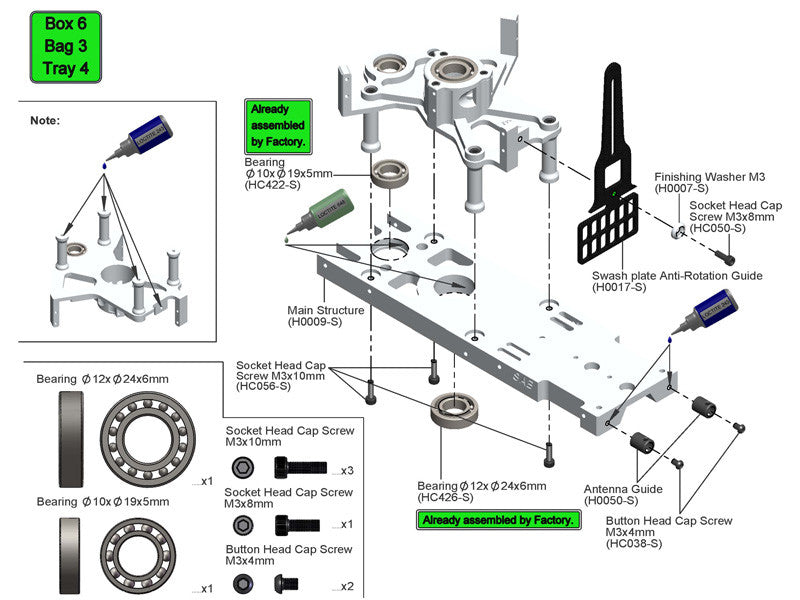 SAB Aluminum Main Structure - Goblin 630/700/770