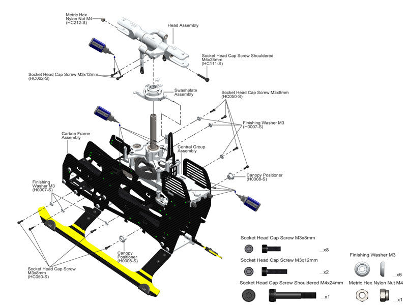 Metric Hex Locknut Nuts M4 H5(10pcs) - Goblin 500/570/630/700/770/Raw 500/iLGoblin 520 Pro