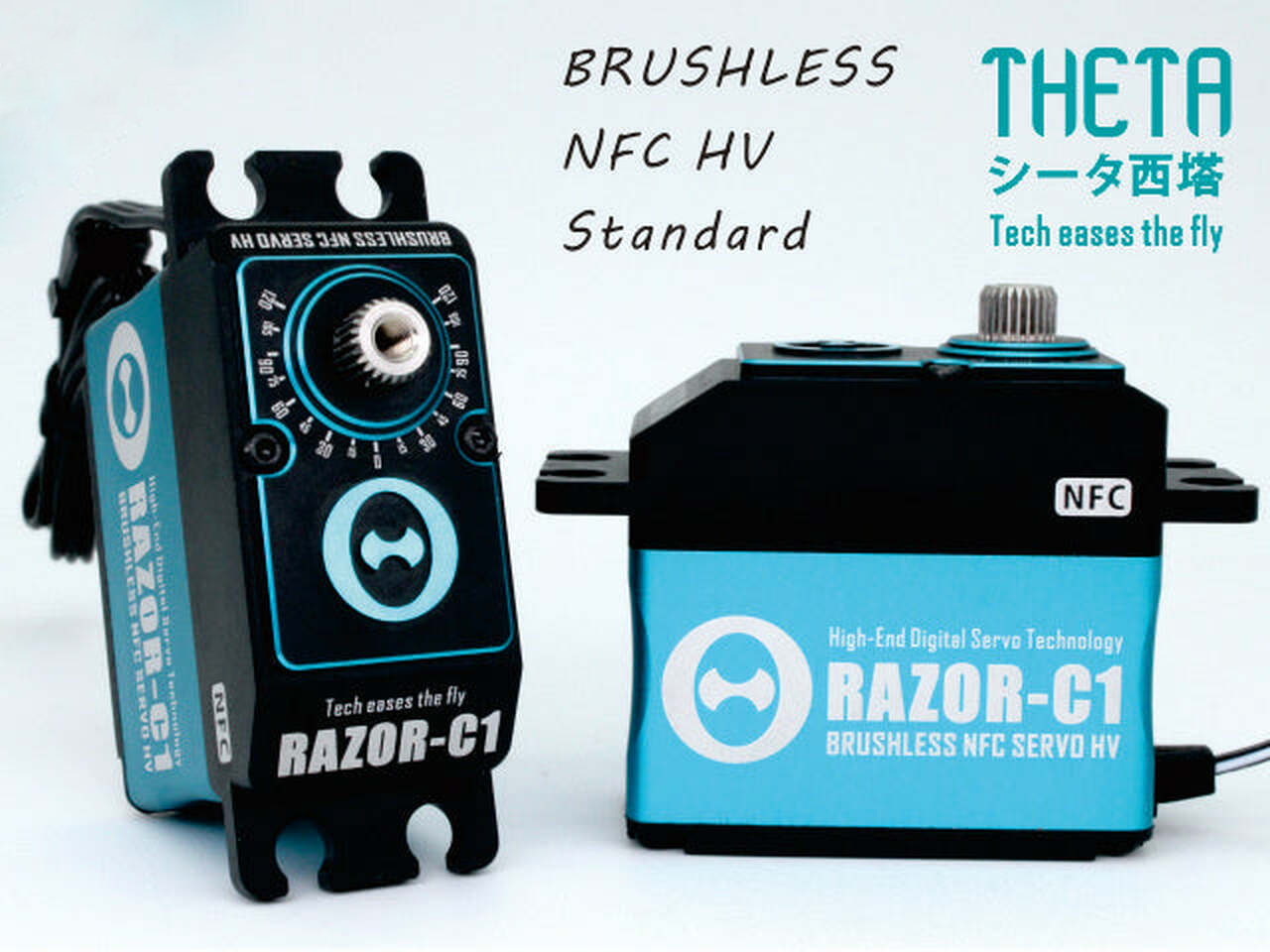 THETA RAZOR-T1 NFC HV Standard Brushless Tail Servo (Blue Colour)