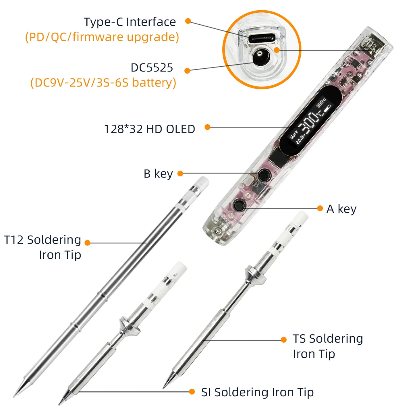 SEQURE SI012 Pro Max - Fully Adjustable Portable Soldering Iron w/ TS B2 Tip
