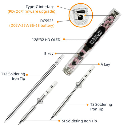 SEQURE SI012 Pro Max - Fully Adjustable Portable Soldering Iron w/ TS B2 Tip
