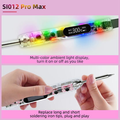 SEQURE SI012 Pro Max KIT - Fully Adjustable Portable Soldering Iron w/ TS B2 Tip, Solder, Carry Case