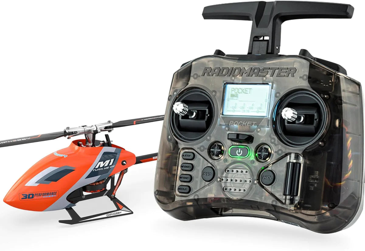 OMP M1 EVO RC Helicopter RTF with Radiomaster Pocket Radio (Orange)