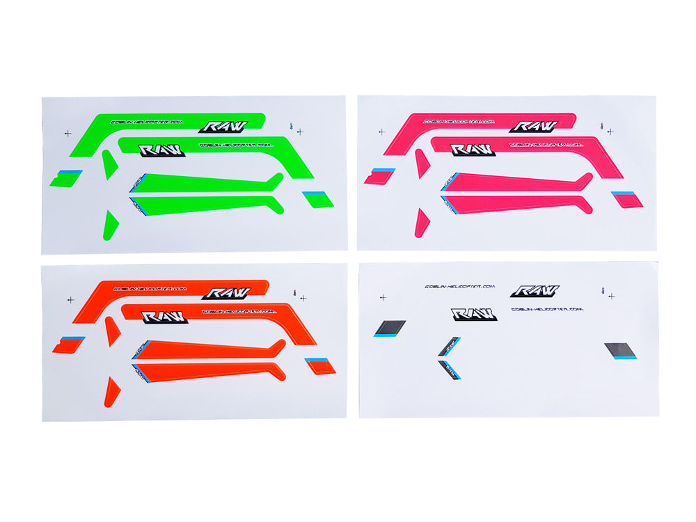 RAW 500 STICKERS WHITE/ORANGE/PINK/GREEN