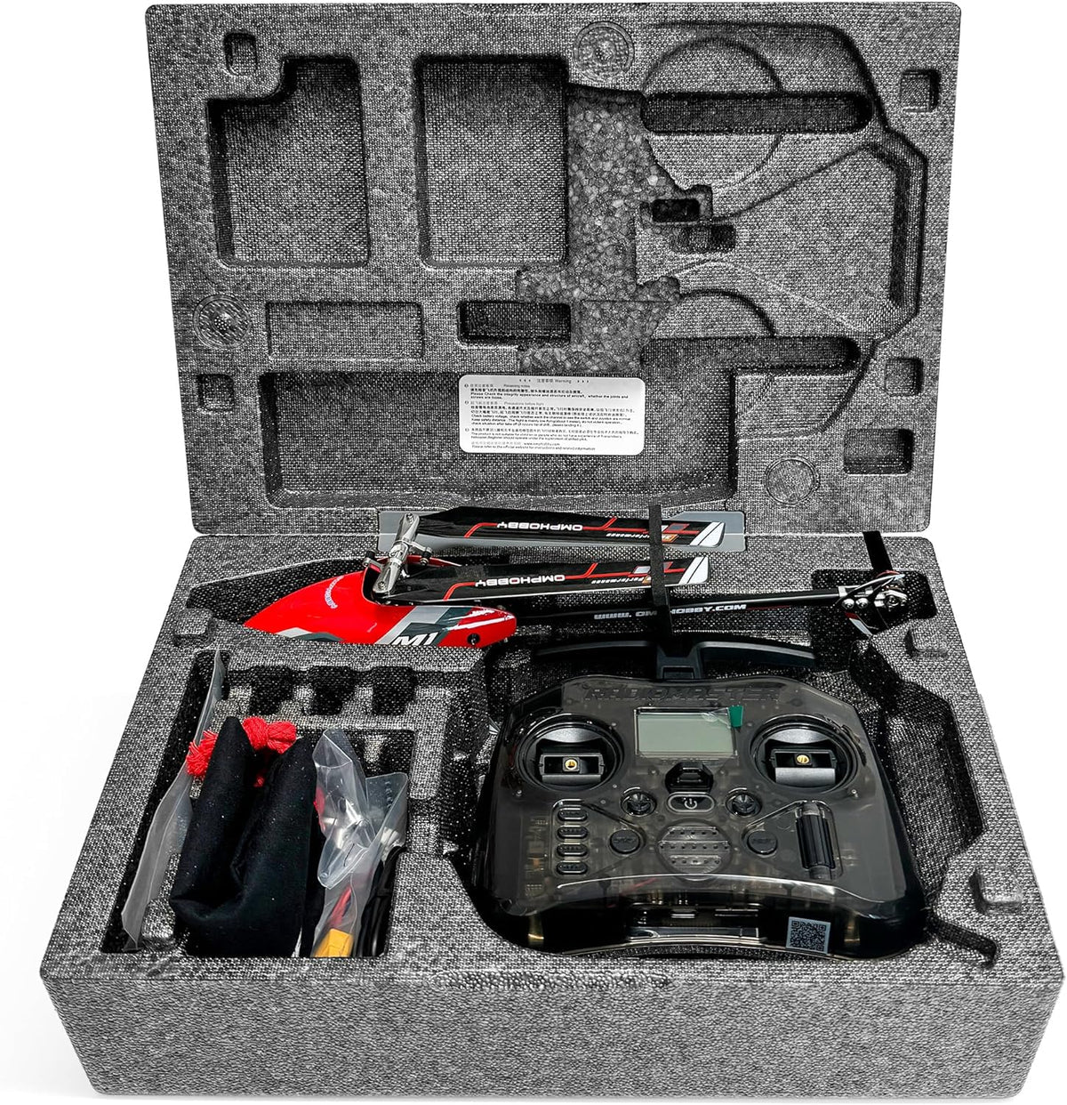 OMP M1 EVO RC Helicopter RTF with Radiomaster Pocket Radio (Red)