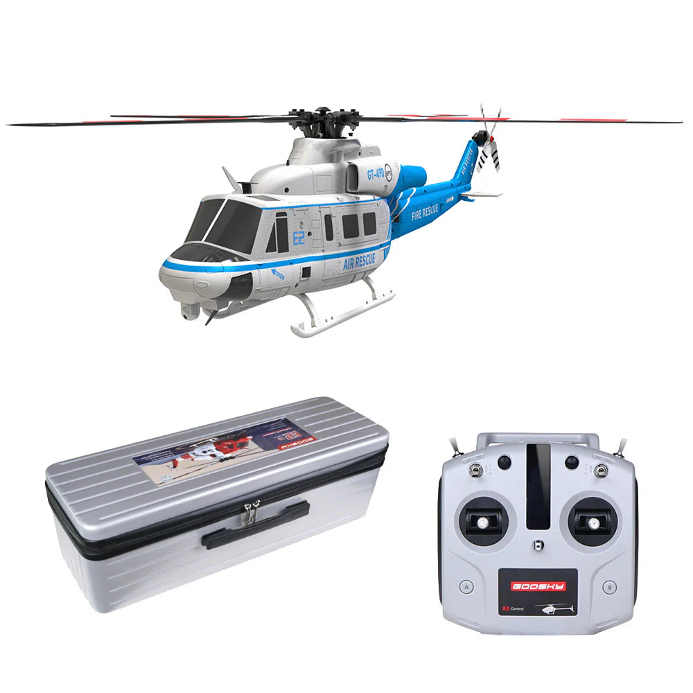 Goosky E2 UH-1Y Blue/White GPS Scale Helicopter RTF w/ Carrying Case