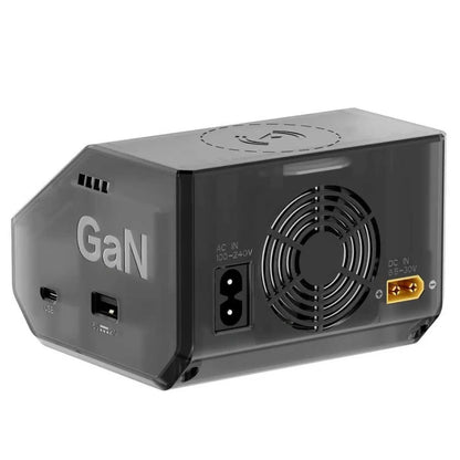 HOTA D6 Ultra GaN + SiC 650W Dual Smart Charger – Clear Black / US Plug