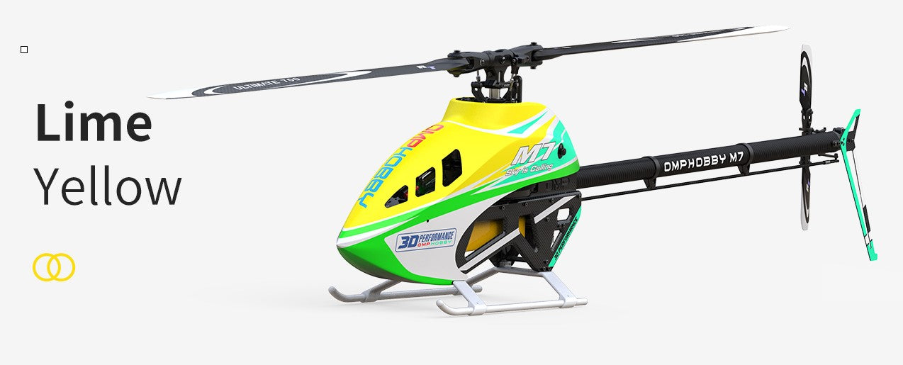 OMPHobby M7 Helicopter Kit (No Blades) - (Lime Yellow)