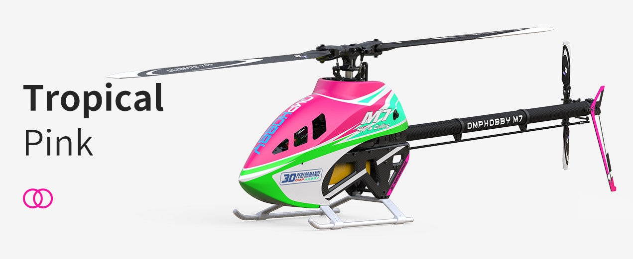 OMPHobby M7 Helicopter Kit (No Blades) - (Tropical Pink)