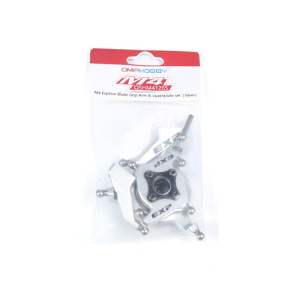 OMP M4 EXP upgrade set Swashplate + Arms (Silver)