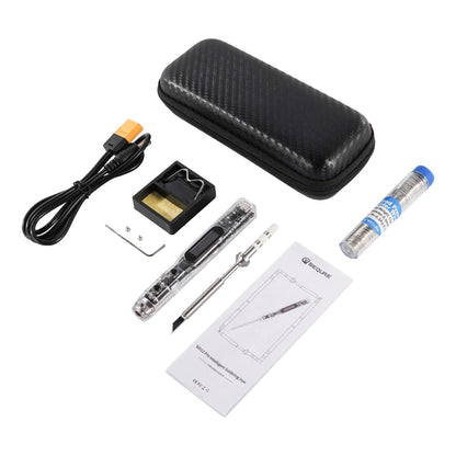 SEQURE SI012 Pro Max KIT - Fully Adjustable Portable Soldering Iron w/ TS B2 Tip, Solder, Carry Case