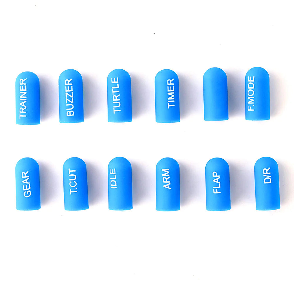RADIOMASTER Labeled Silicon Switch Cover Set 12pcs BLUE Short