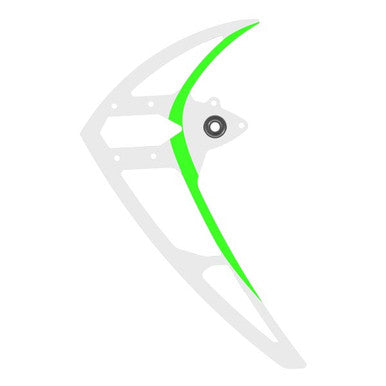 Carbon vertical fin, white-green, LOGO 600