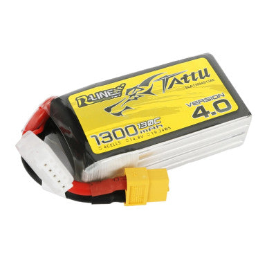 Tattu R-Line Version 4.0 1300mAh 14.8V 130C 4S Lipo Battery Pack With XT60