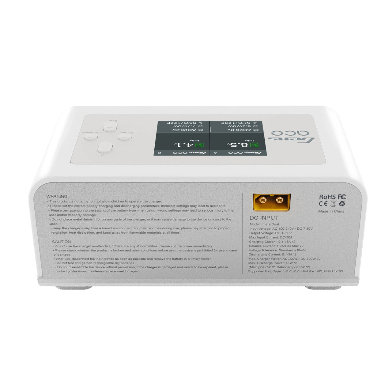 GensAce iMars Dual Port Charger (AC200W/DC600W) - White