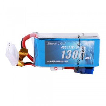 Gens Ace 1300mAh 11.1V 45C 3S1P Lipo Battery Pack with EC3 Plug