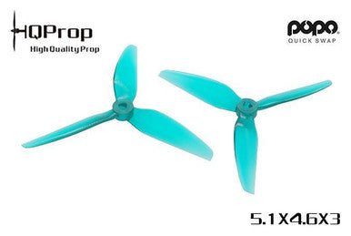 HQ Prop 5.1x4.6x3 V1S Tri-Blade POPO Compatible Propellers (2cw 2ccw) ***Light Teal