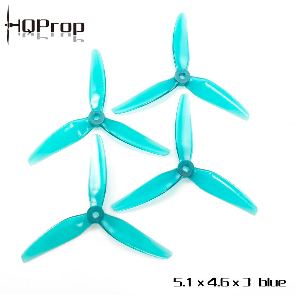 HQ Prop 5.1x4.6x3 V1S Tri-Blade POPO Compatible Propellers (2cw 2ccw) ***Blue