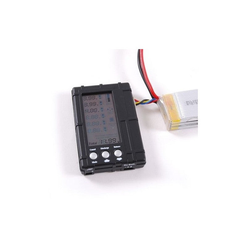 3 in 1 LCD Voltage Indicator Meter Balancer and Discharger 2-6S Lipo Life (Black)