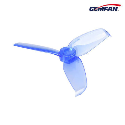 Gemfan 2540 TRI BLADE Props 4cw 4ccw (T-Style mount) - Clear Blue