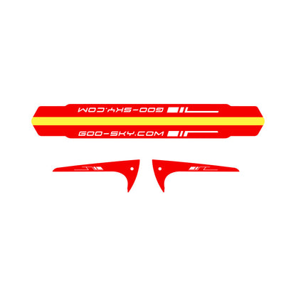 Goosky S2 Tail Boom And Fin Sticker - Red (3 Sets)